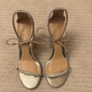 Copper Key Silver Heels with Ankle Straps